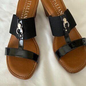 Sandals -Black 8.5M Italian Shoemaker 3" heel